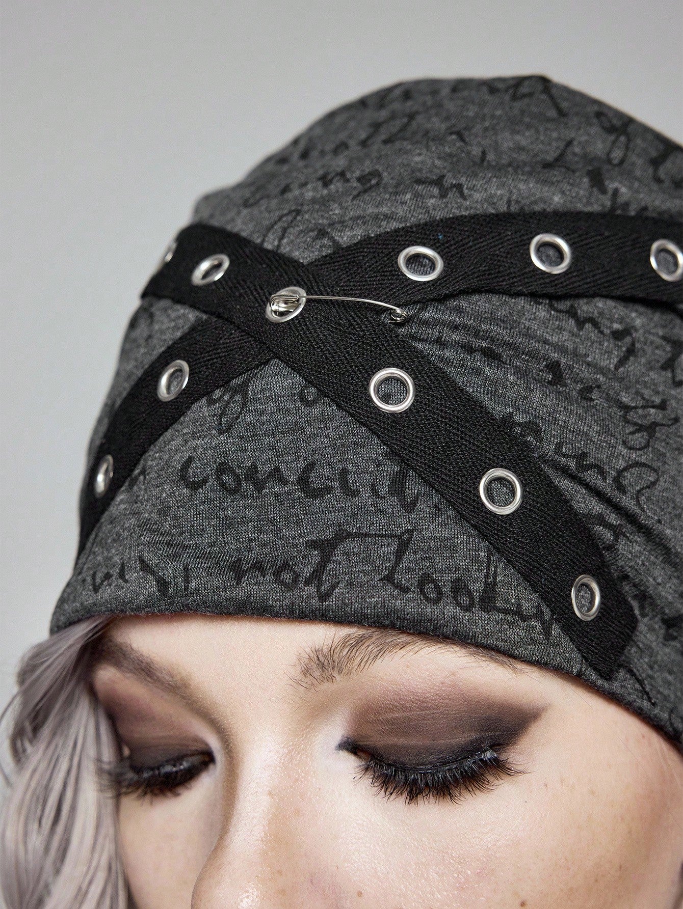 Grunge Punk Criss Cross Beanie Hat