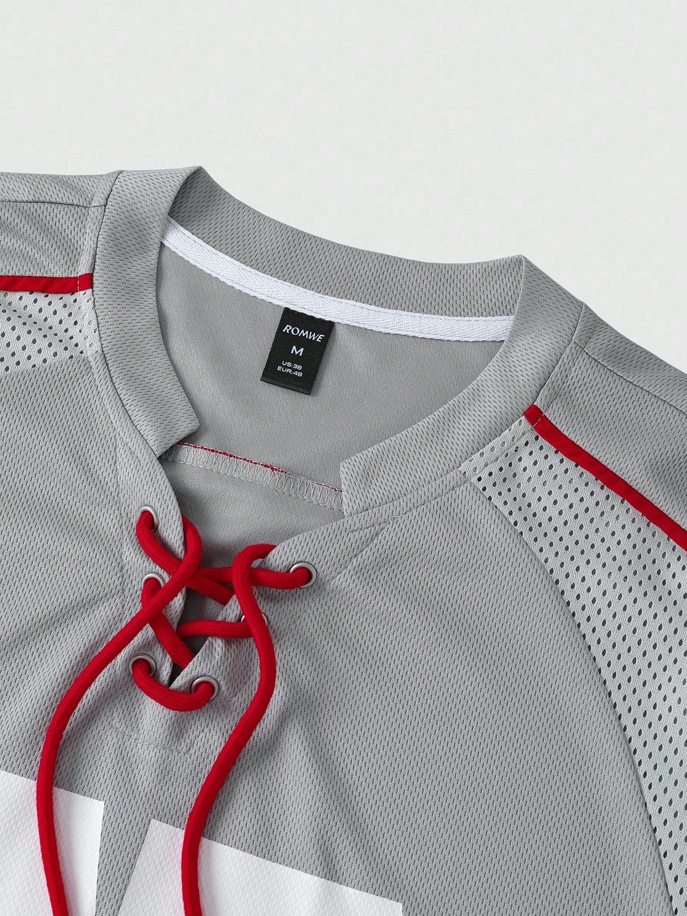 Street Life Men's Oversized Halloween Mesh Patchwork Long Sleeve Grey Jersey