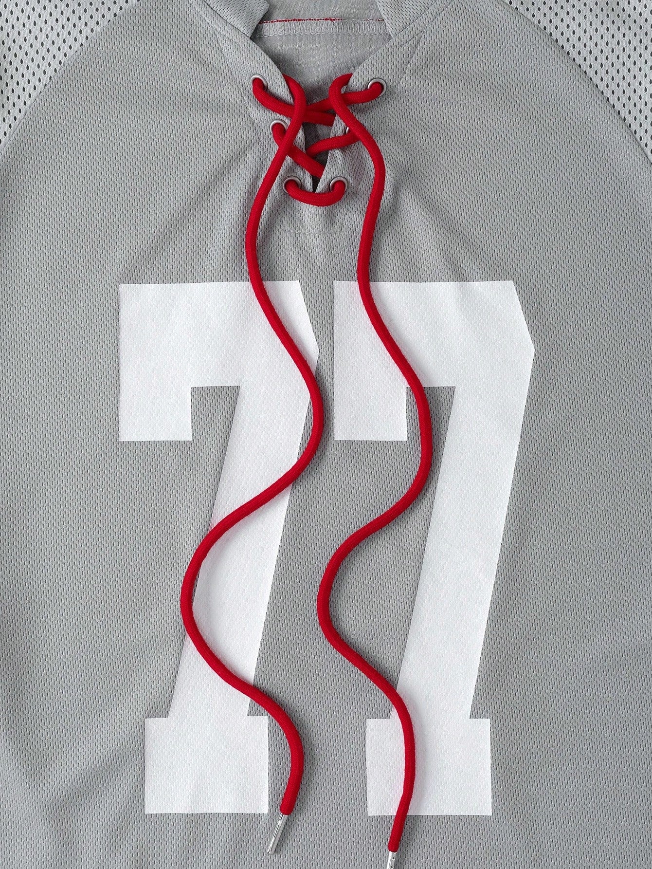 Street Life Men's Oversized Halloween Mesh Patchwork Long Sleeve Grey Jersey