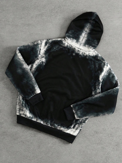 Men Ombre Letter Print Hoodie