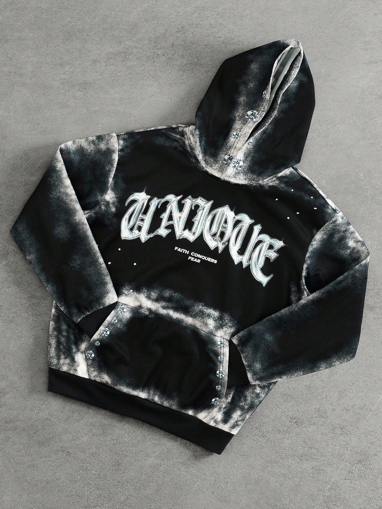 Men Ombre Letter Print Hoodie
