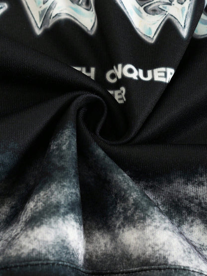 Men Ombre Letter Print Hoodie