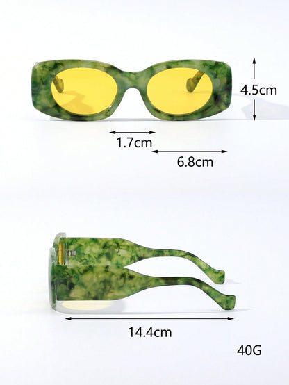 Retro Cat-Eye Marble Pattern Y2K Fashion Glasses