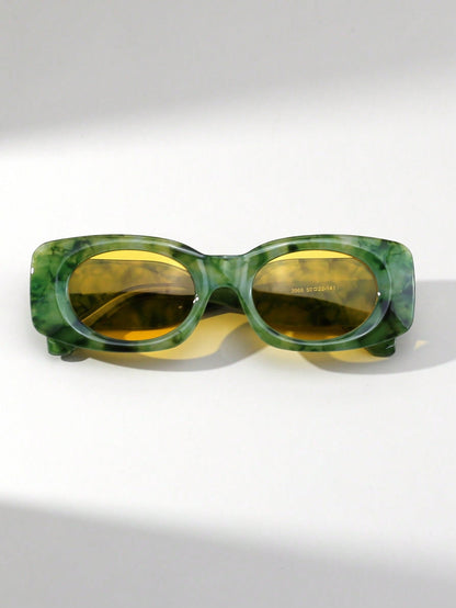 Retro Cat-Eye Marble Pattern Y2K Fashion Glasses