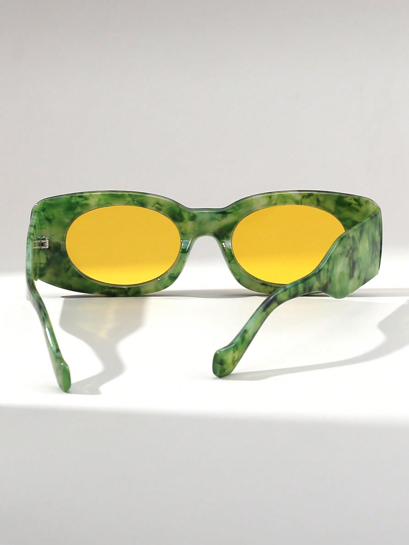 Retro Cat-Eye Marble Pattern Y2K Fashion Glasses