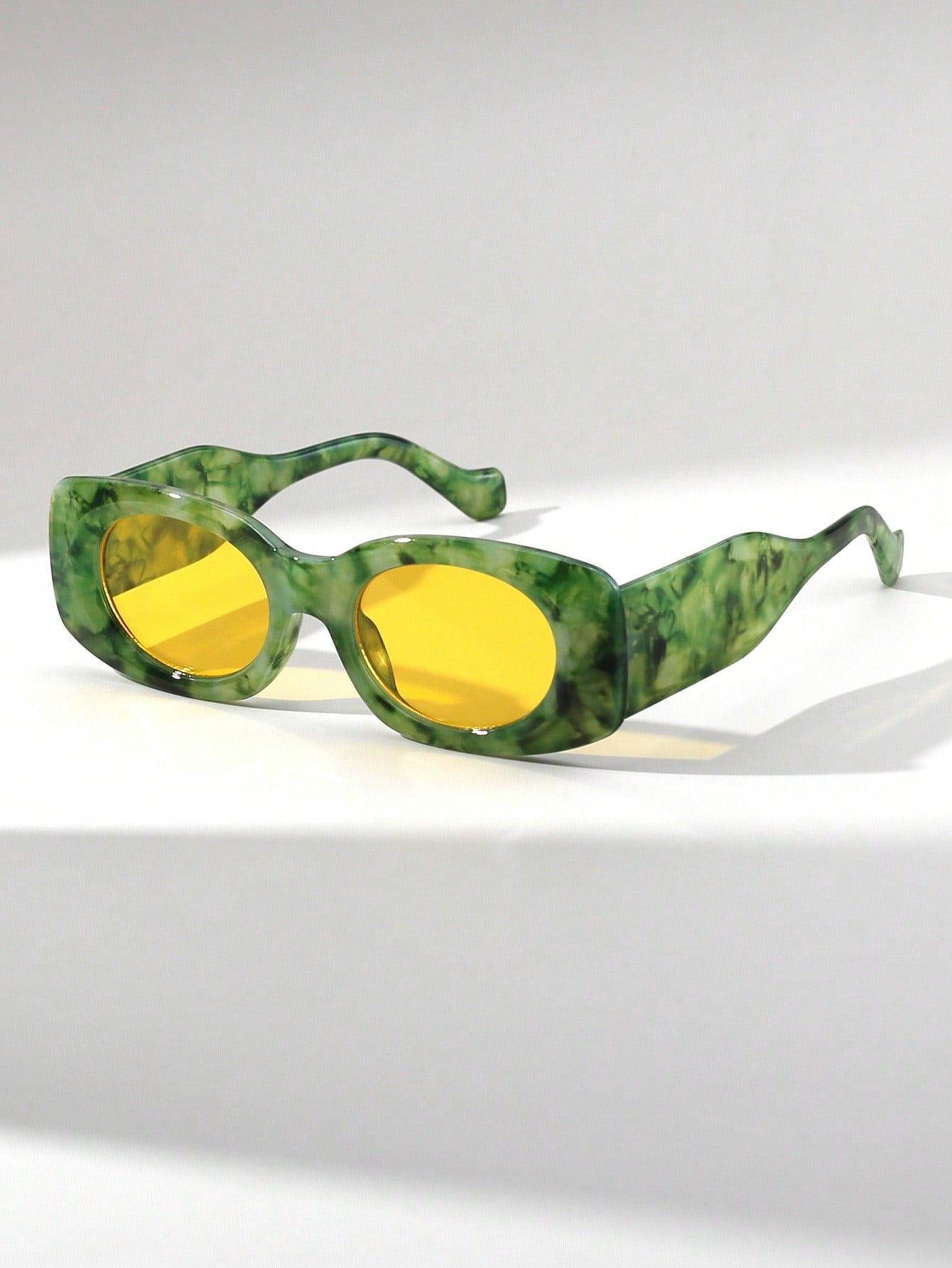Retro Cat-Eye Marble Pattern Y2K Fashion Glasses