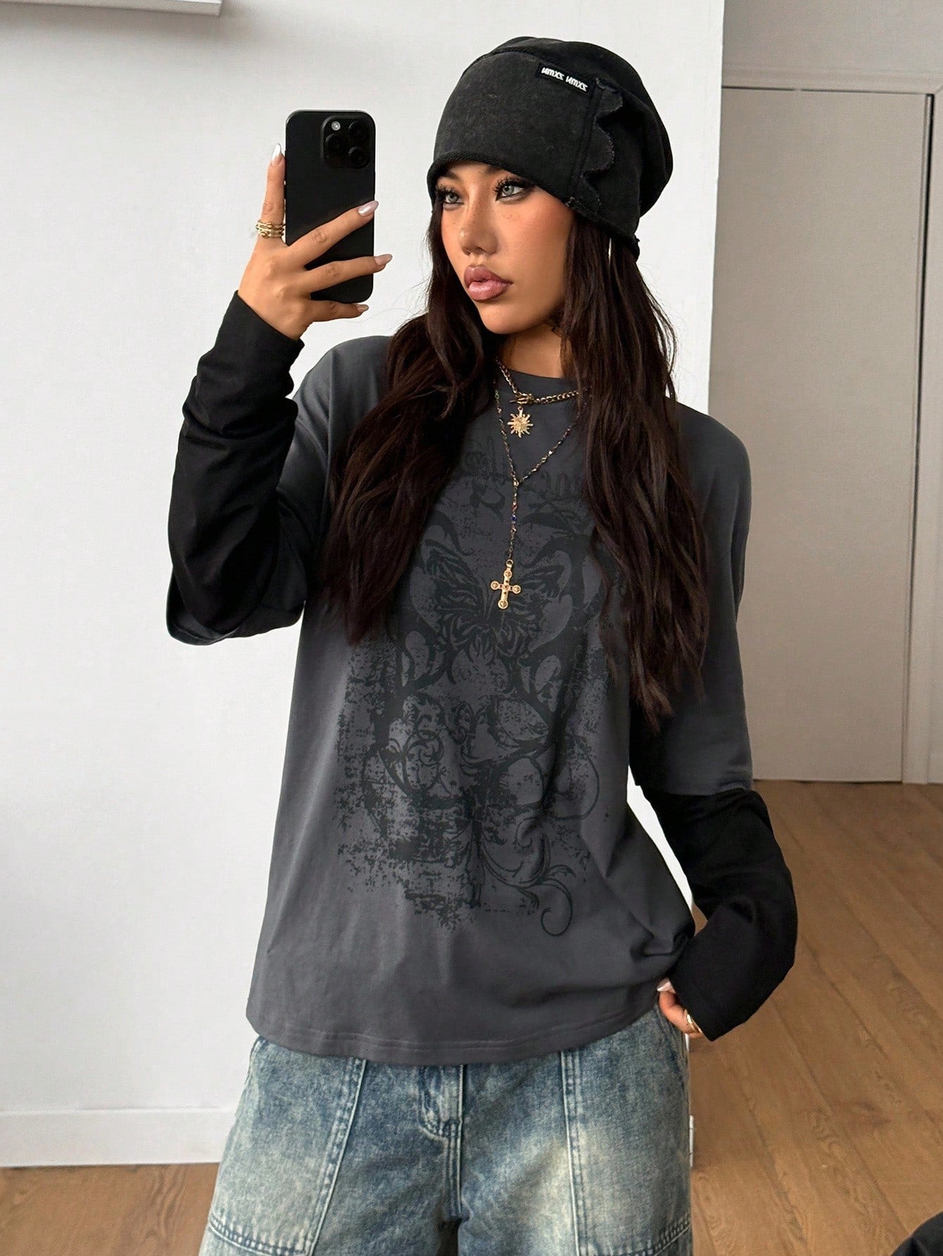 Y2K Grunge Oversized Long Sleeve Tee