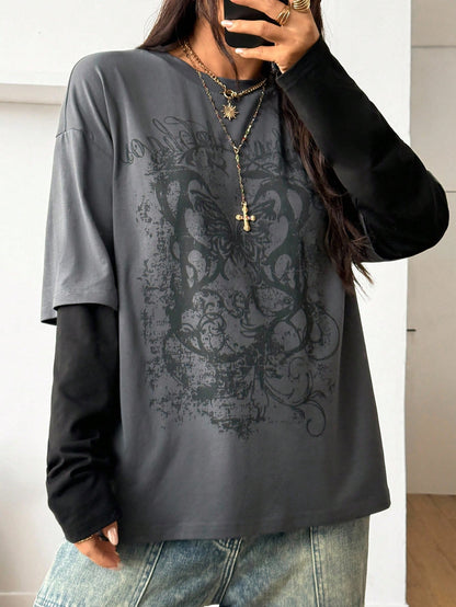 Y2K Grunge Oversized Long Sleeve Tee