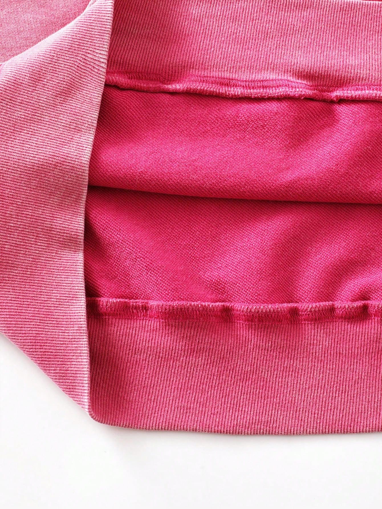 Vintage Pink Y2K Washed Graphic Embroidered Hoodie