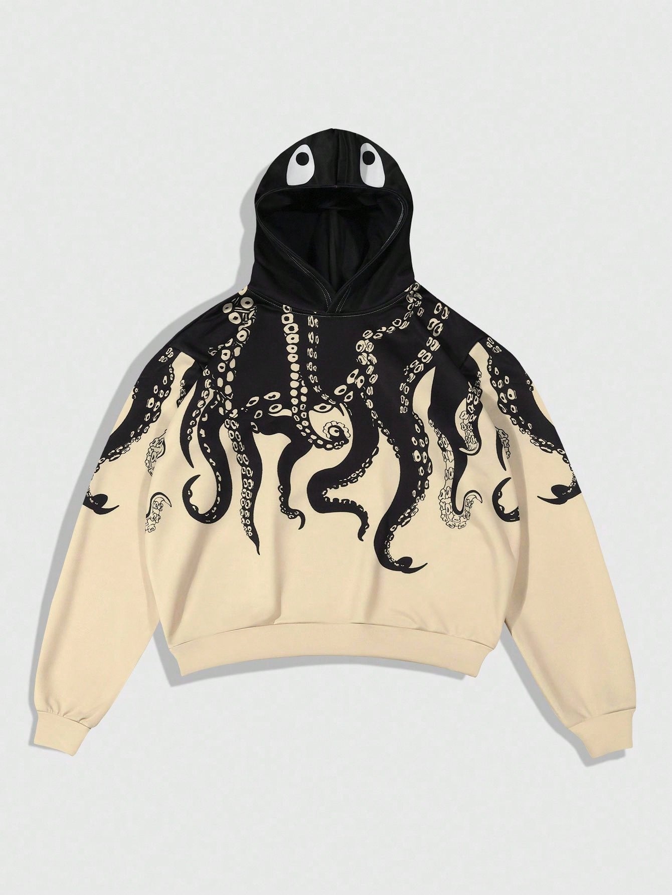 Men's Gothic Octopus Print Hooded Sweatshirt