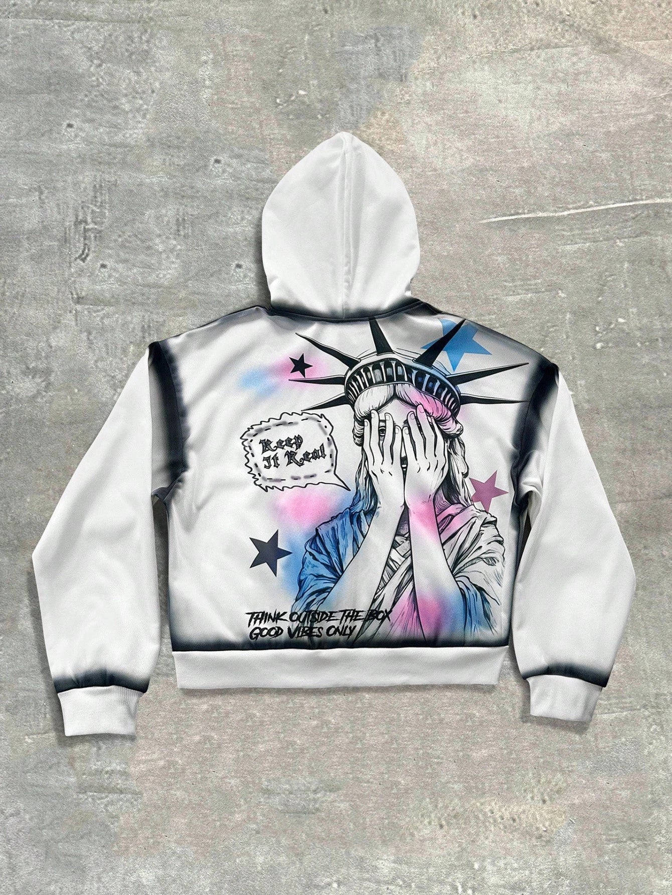Men Statue Of Liberty Graphic Hoodie