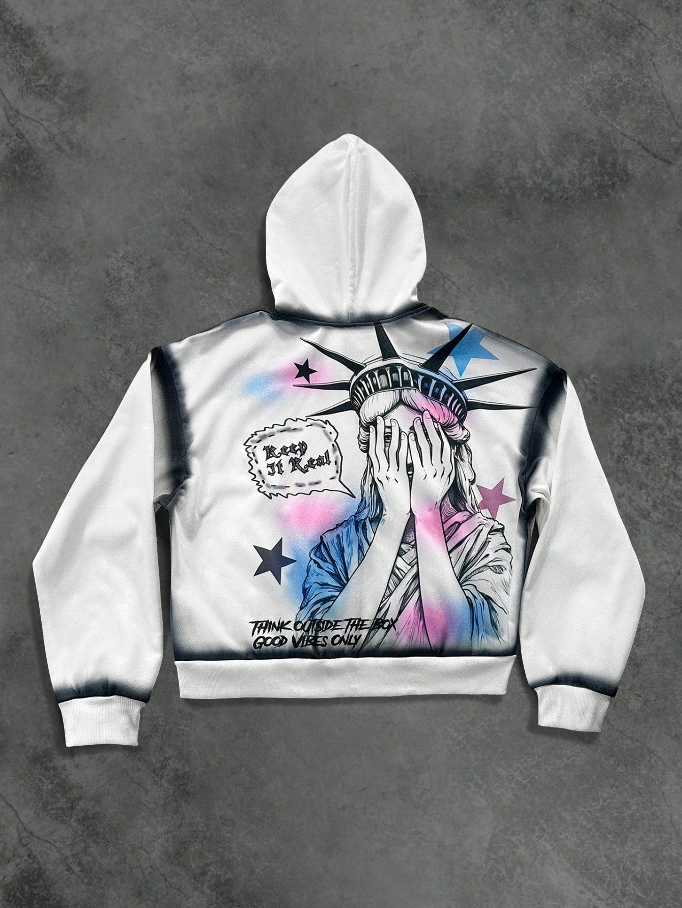 Men Statue Of Liberty Graphic Hoodie