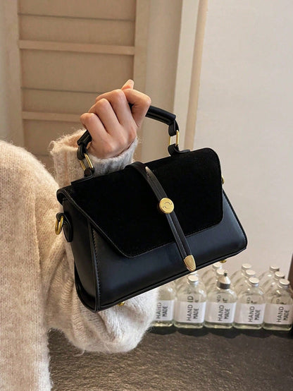 Retro Suede PU Leather Mini Square Shoulder Bag