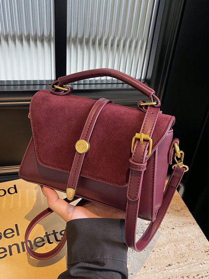 Retro Suede PU Leather Mini Square Shoulder Bag