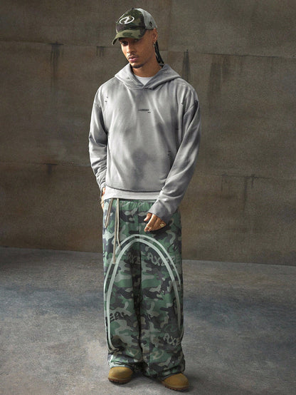 Men's Ripped Casual Long Sleeve Hoodie