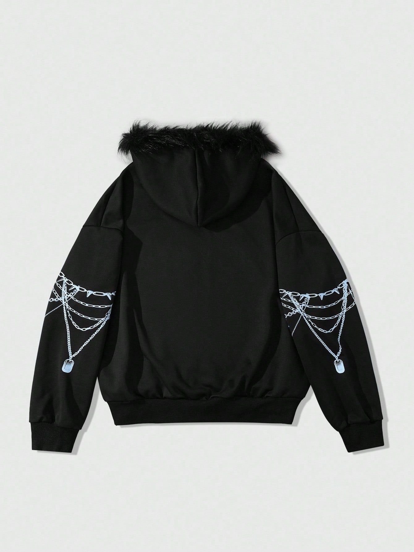 Men Letter Print Fleece Hoodie Sweatshirt