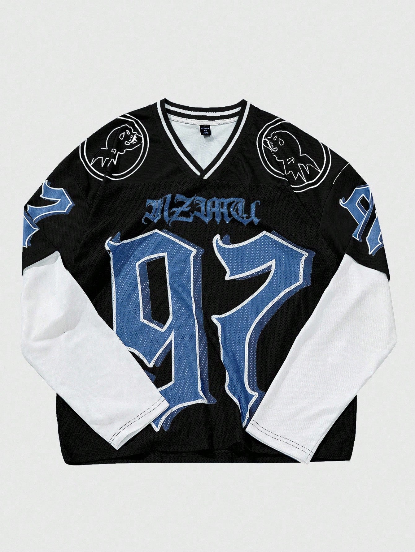 Multicolor Deep V-Neck Knitted Mesh 97 Numeric Jersey