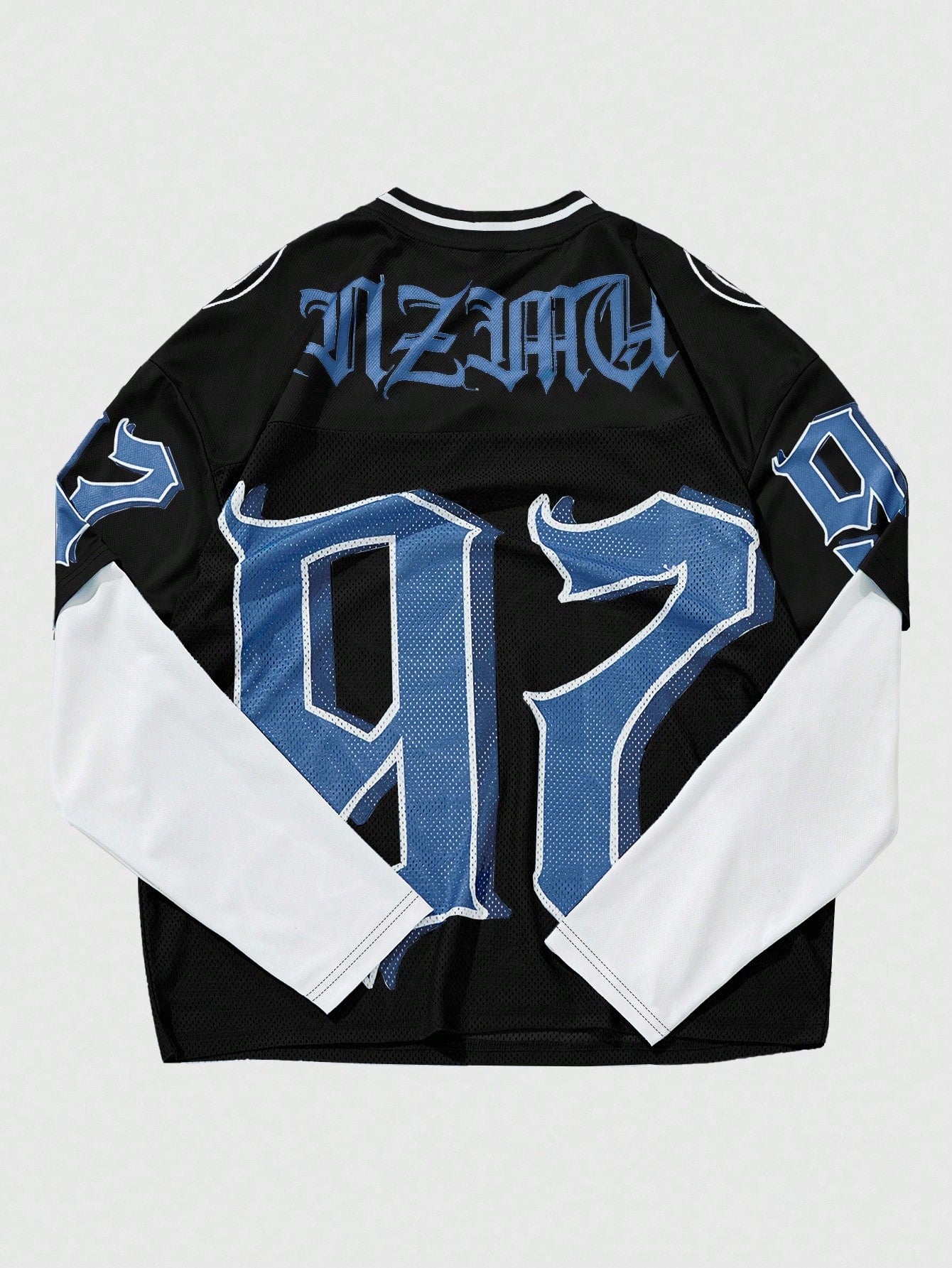 Multicolor Deep V-Neck Knitted Mesh 97 Numeric Jersey