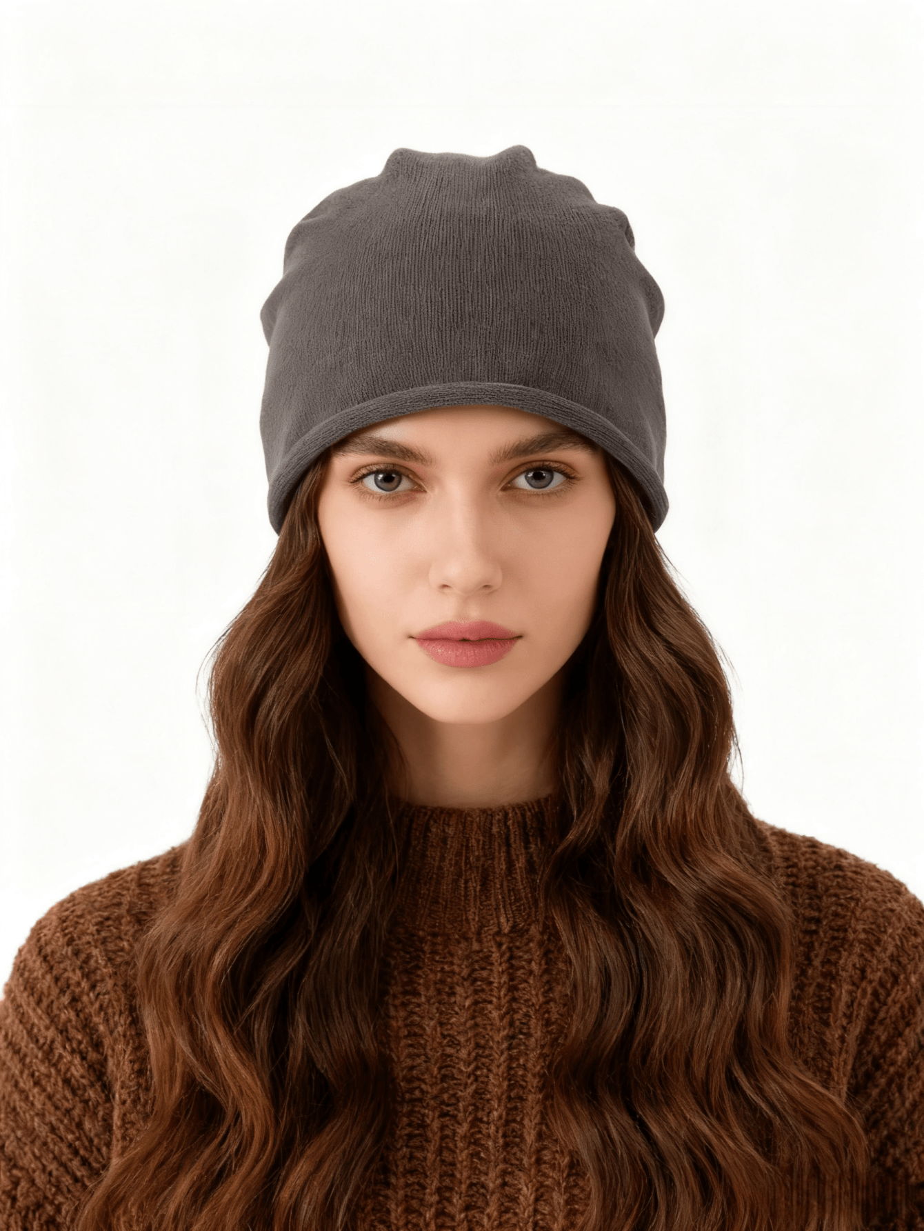 Oversized Slouchy Ribbed Knit Beanie Skull Cap
