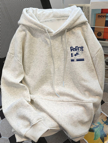 Slouchy Cartoon Gray Hoodie