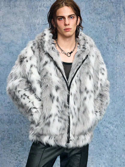 Men's Tie-Dye Thermal Loose Hooded Jacket