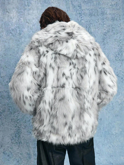 Men's Tie-Dye Thermal Loose Hooded Jacket