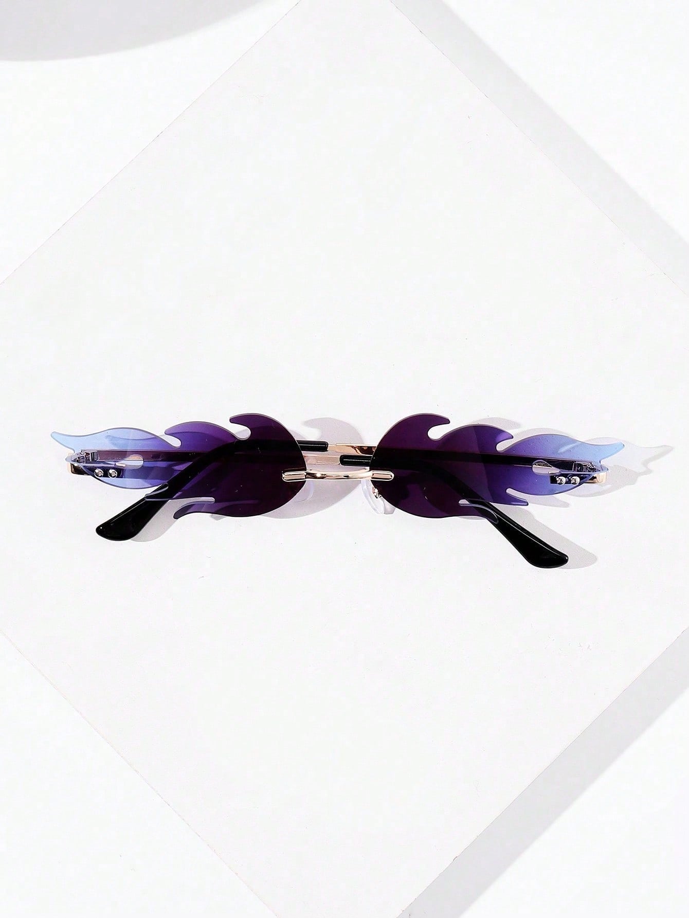 Rimless Fire Flame Sunglasses Rave Festival Eyewear