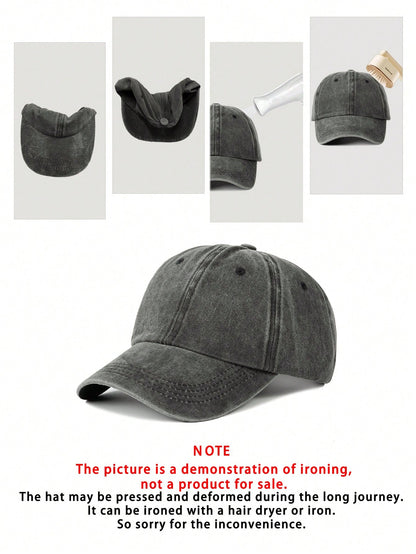 Vintage Washed Embroidered Sun Outdoor Baseball Cap