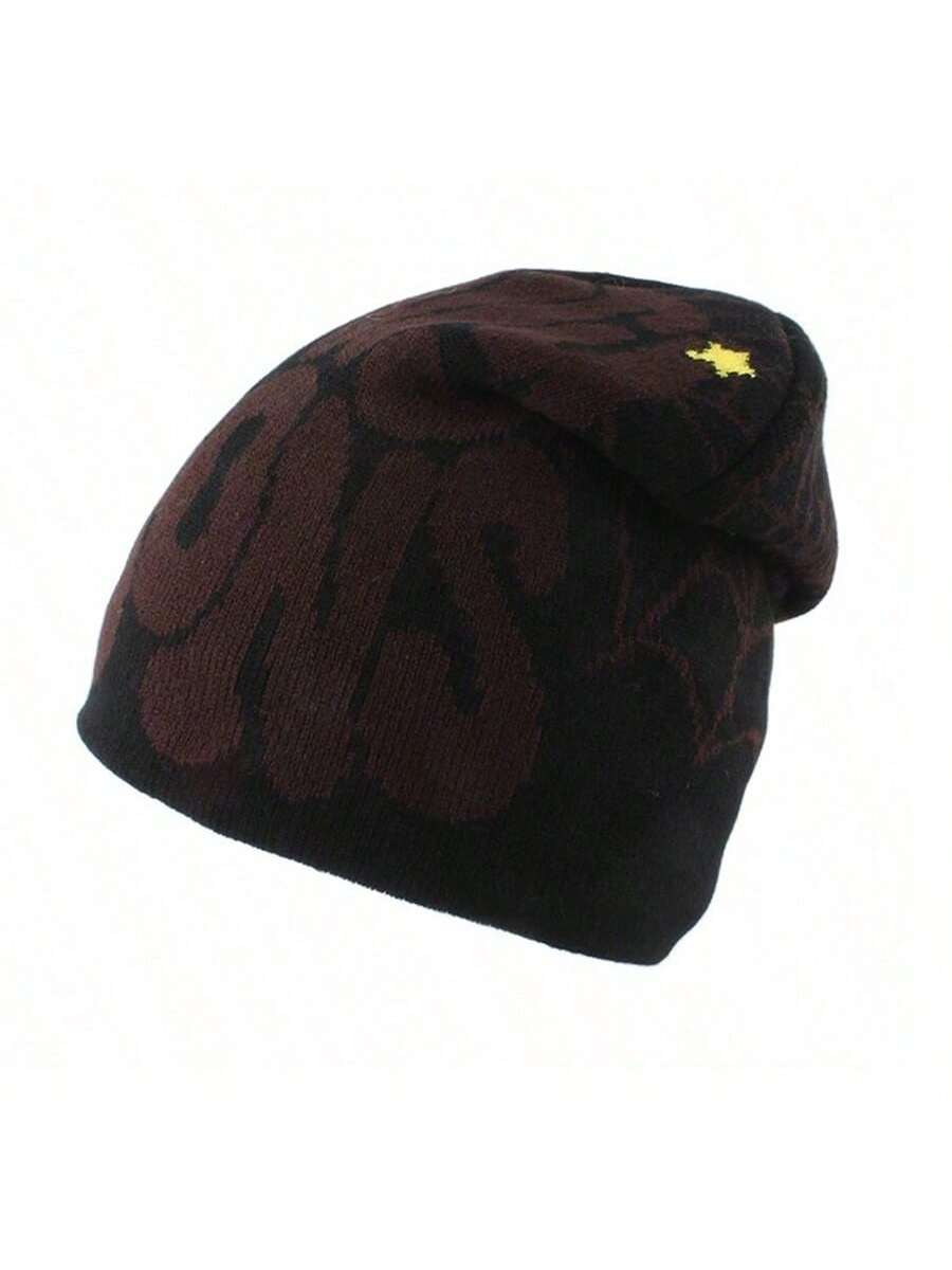 Men’s Winter Jacquard Knit Beanie - Acrylic Warm Cap
