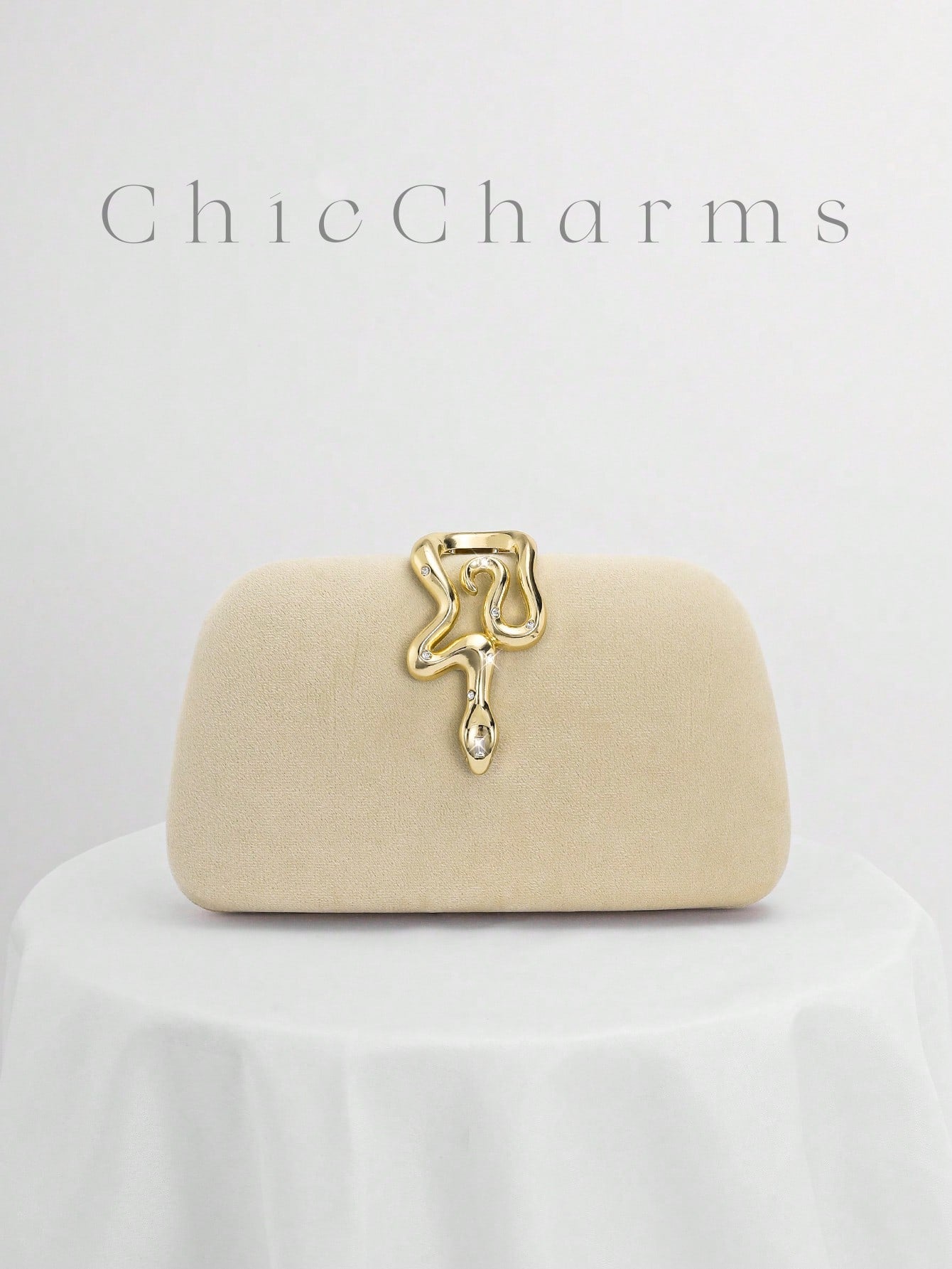 Elegant Velvet Evening Clutch Bag with Rhinestone Chain