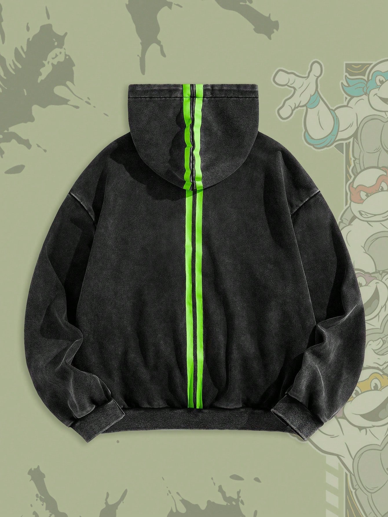 Men's TMNT Printed Zip-Up Hooded Sweatshirt