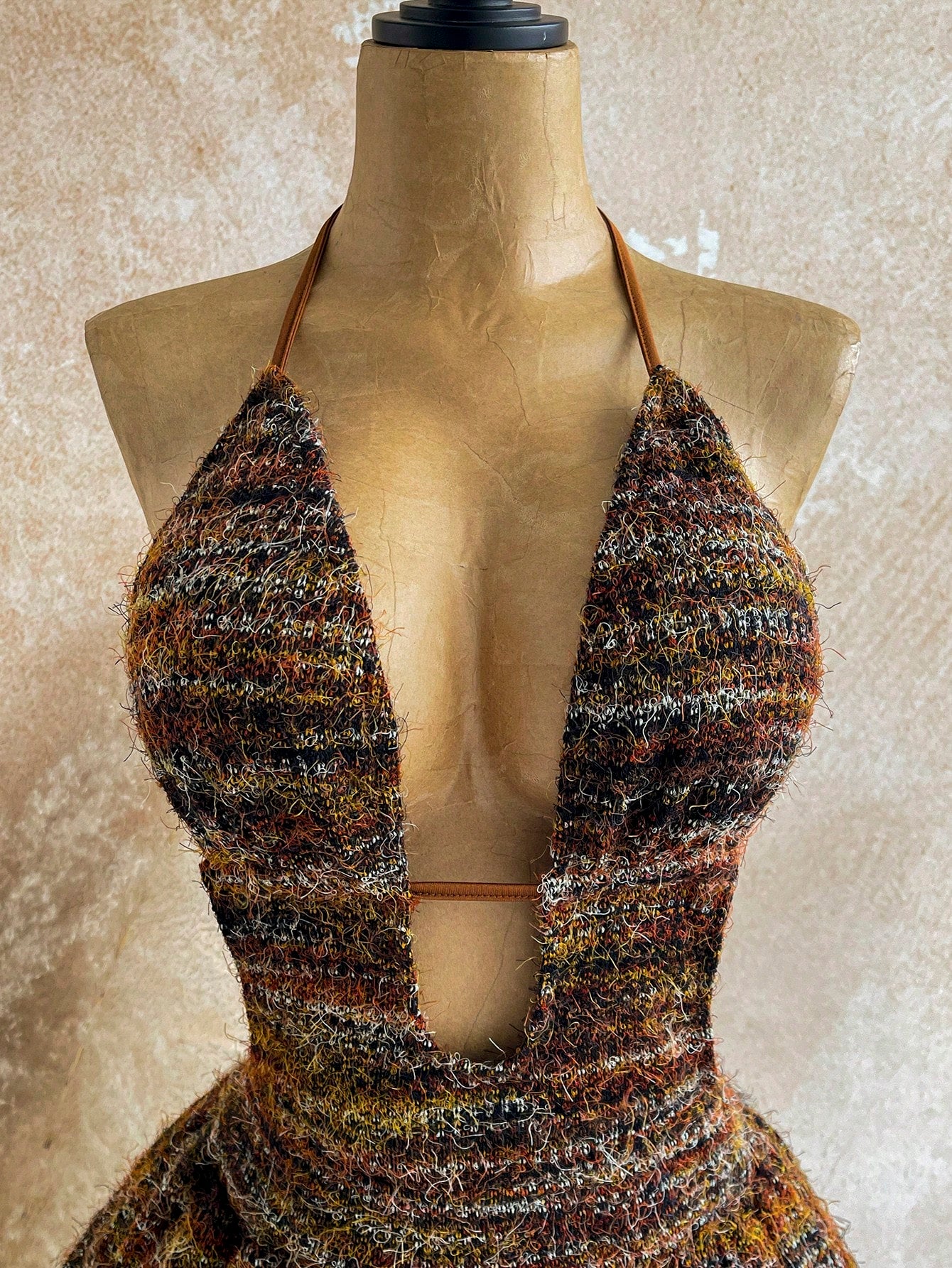 Multicolor Halter Cami Mini Dress