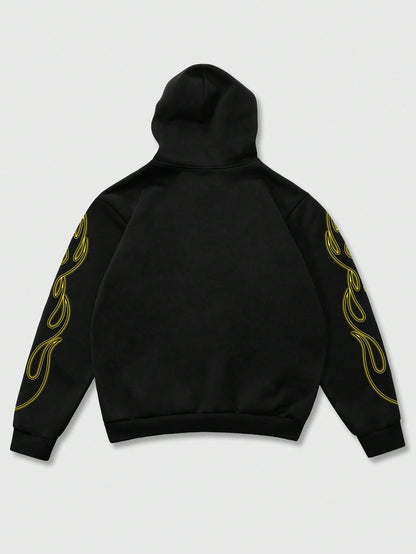 Men Streetwear Flame Head Sweatshirt