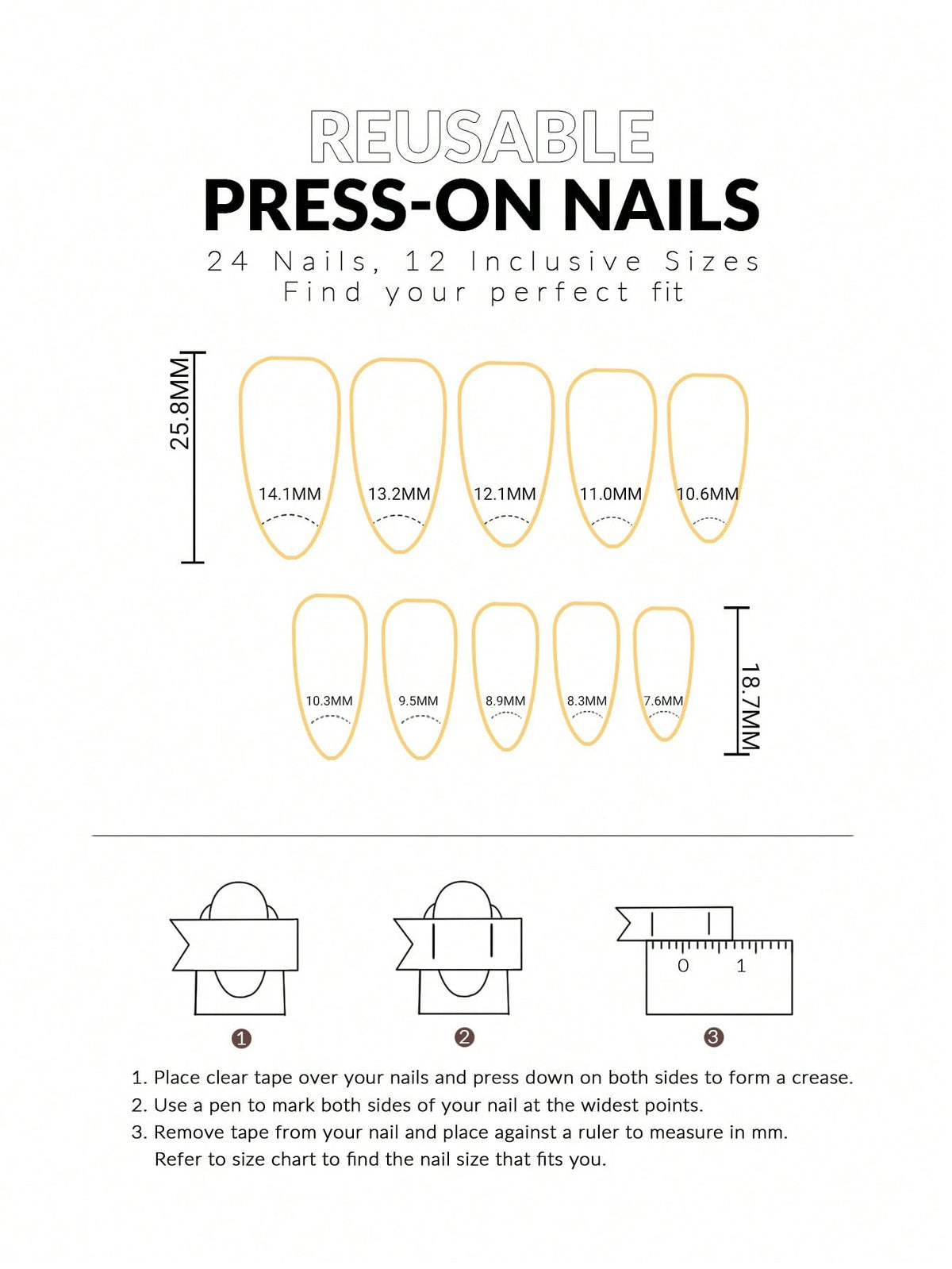 Polka Dot Glitter Long Almond Press-On Nails (24pcs)