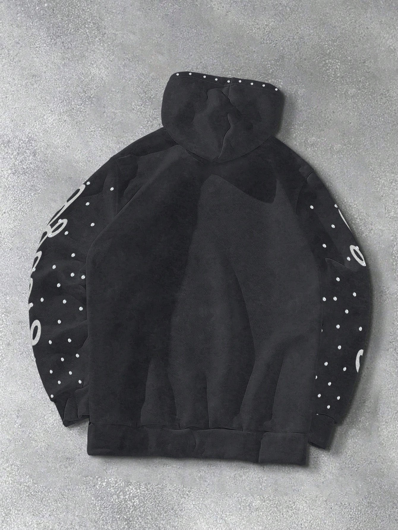 Men Rhinestone Jesus Graphic Hoodie