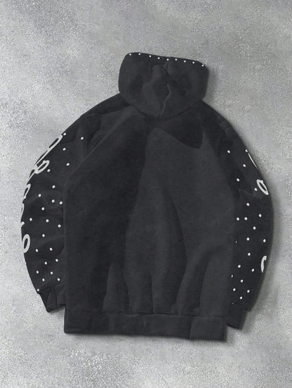 Men Rhinestone Jesus Graphic Hoodie