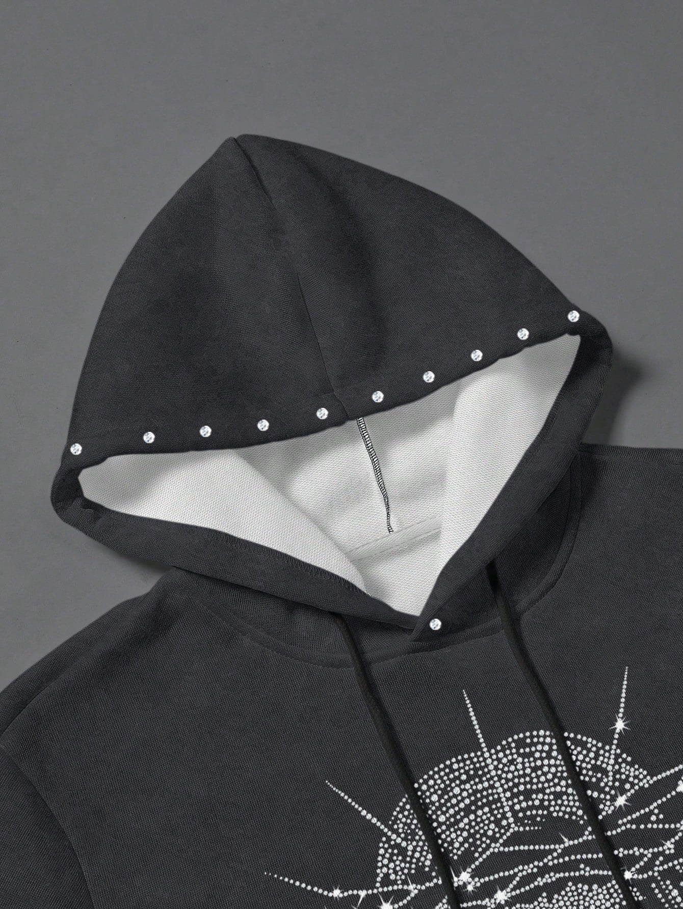 Men Rhinestone Jesus Graphic Hoodie