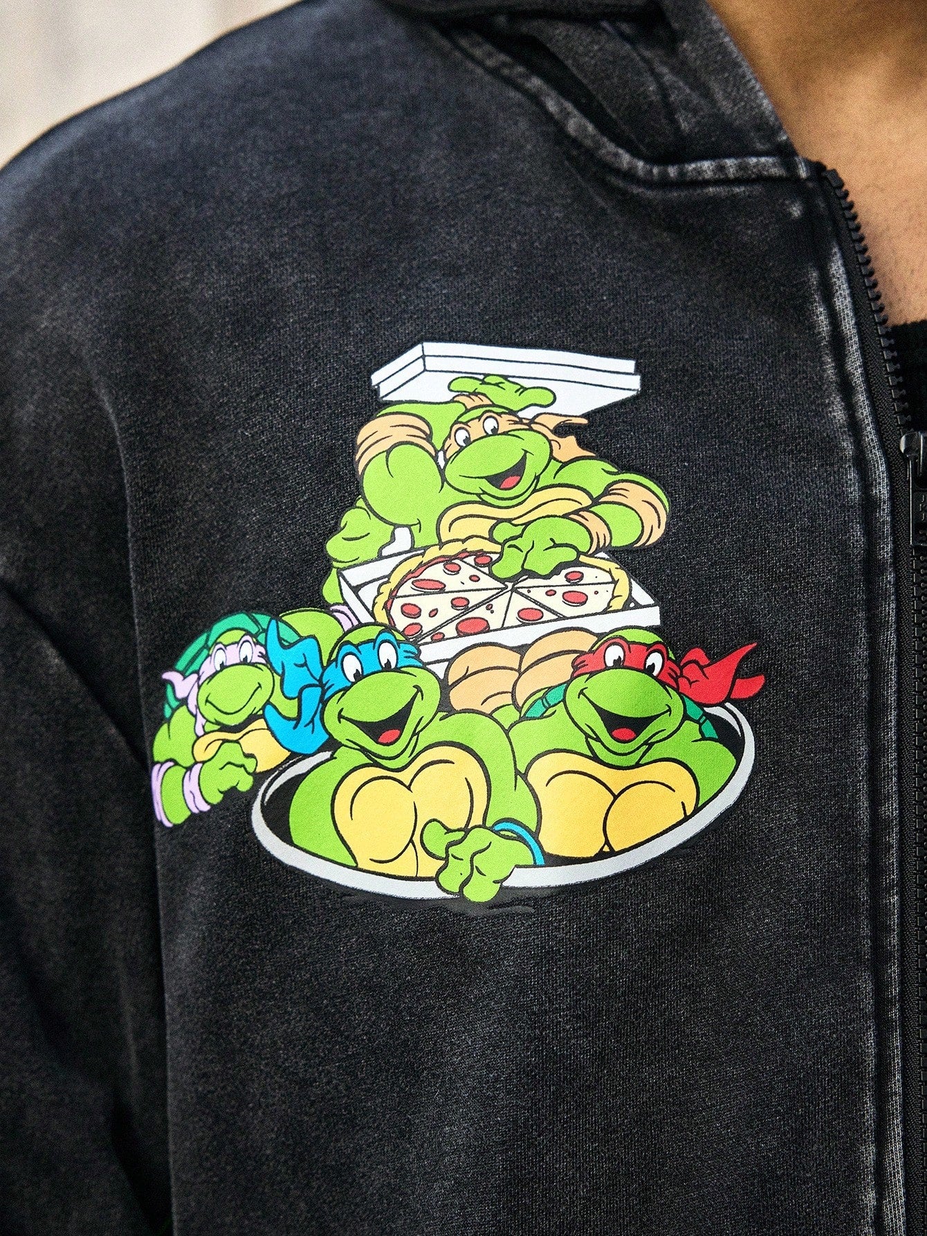 Men's TMNT Printed Zip-Up Hooded Sweatshirt