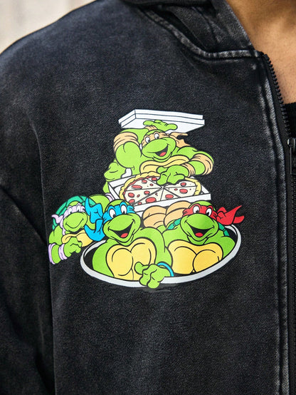 Men's TMNT Printed Zip-Up Hooded Sweatshirt