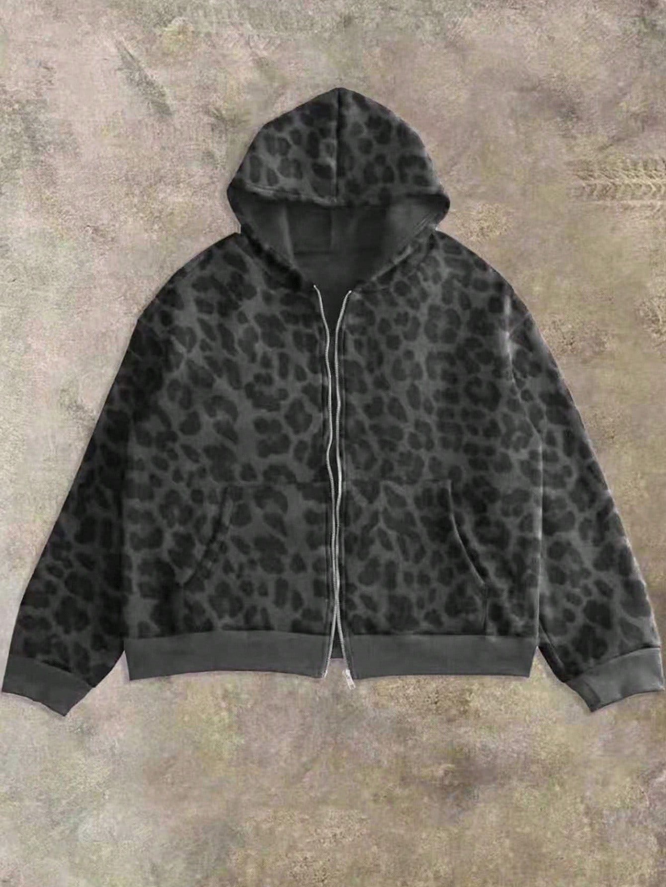Dauomo Men Casual Leopard Print Hoodie