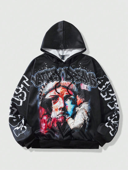 Men Street Life Printed Spring Hoodie