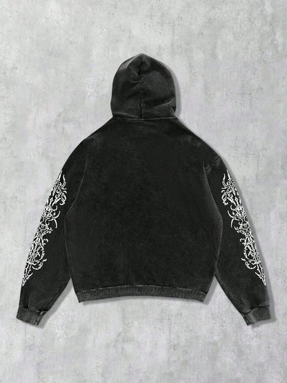 Men Grunge Punk Acid Wash Y2K Hoodie