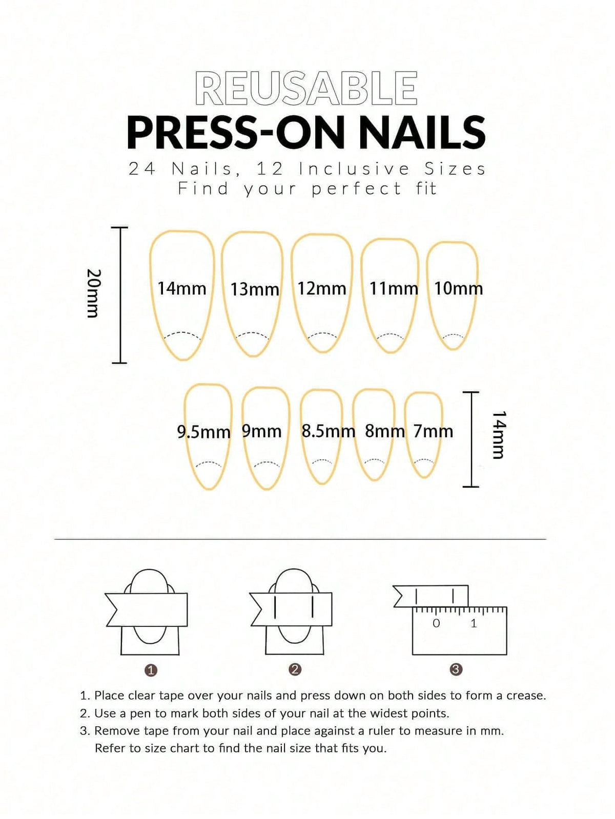 24pcs 3D Flower & Cross Long Almond Press-On Nails