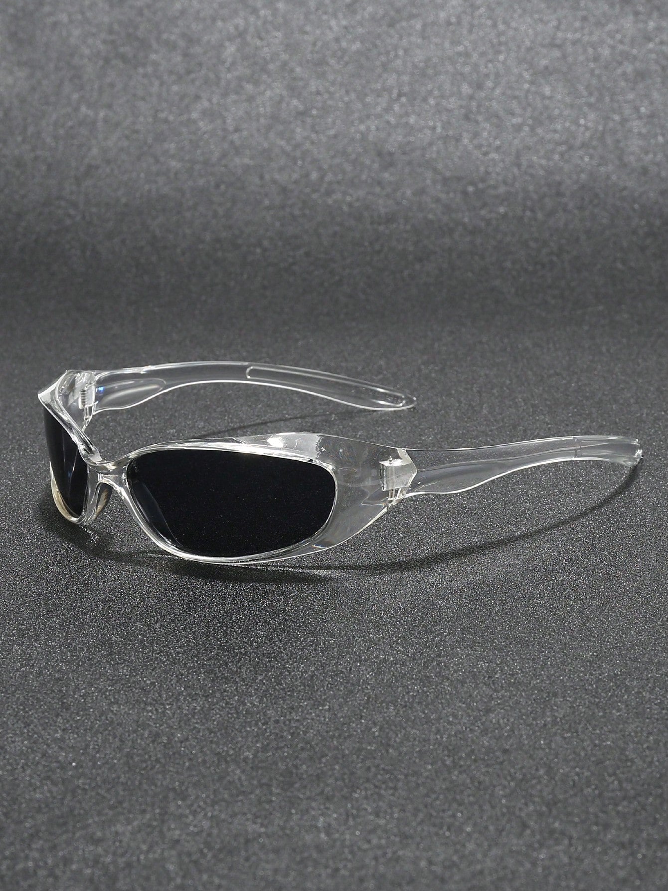 Unisex Punk Y2K Shield Fashion Glasses, Silver Frames