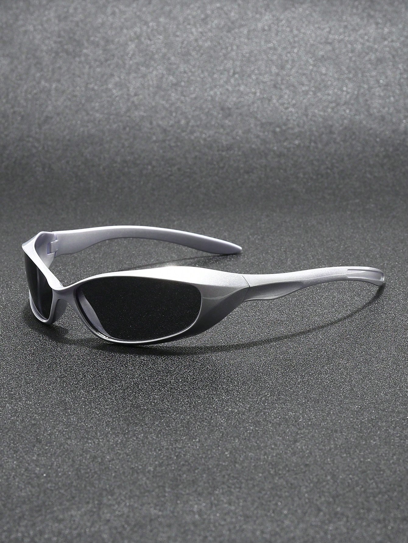 Unisex Punk Y2K Shield Fashion Glasses, Silver Frames