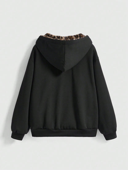 Plus Leopard Goth Grunge Sweatshirt