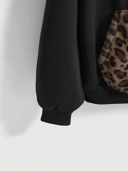 Plus Leopard Goth Grunge Sweatshirt