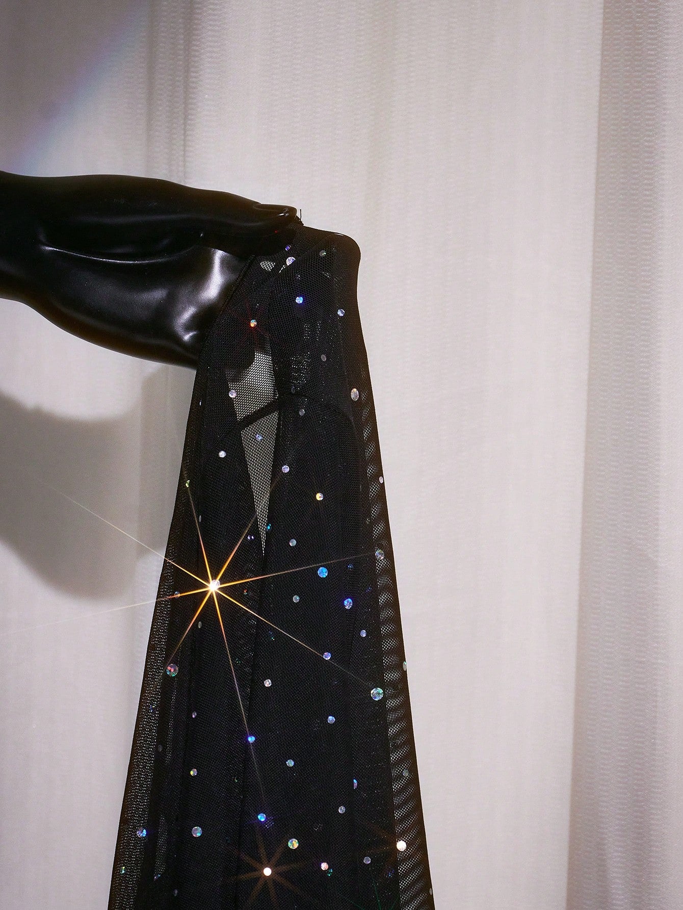 Plus Size Y2K Sequin Mesh Sheer Wrap Long Sleeve Dress