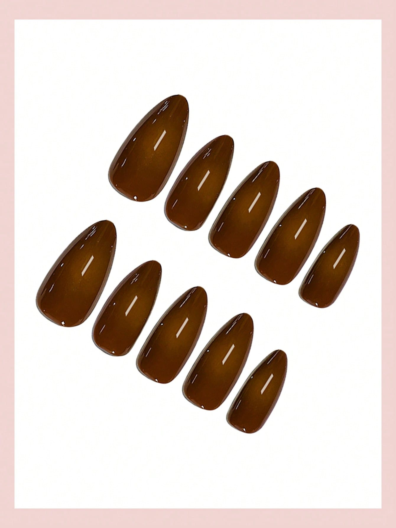 Ombre Brown Almond Press-On Nails
