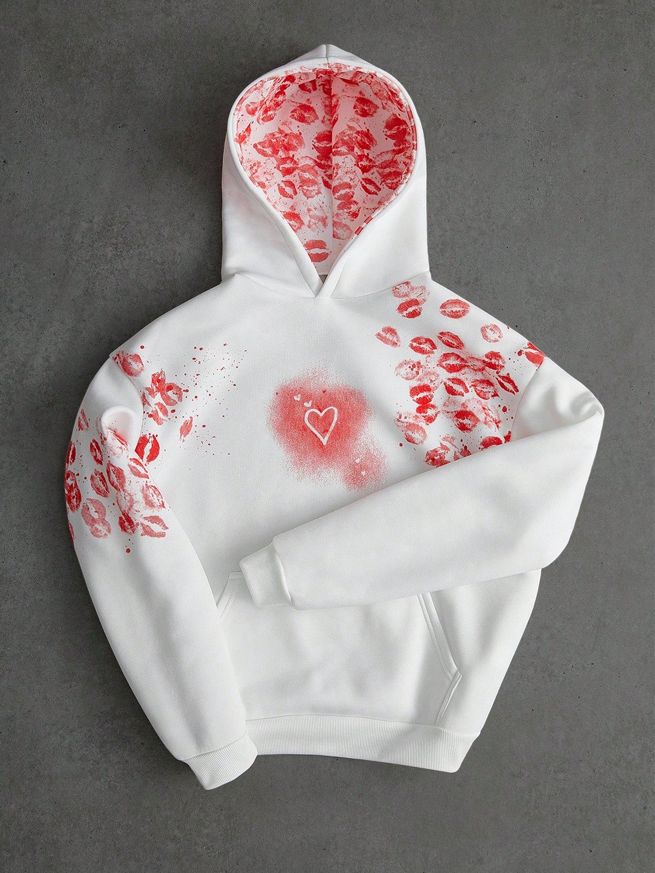 Men's Random Abstract Graphic Print Long Sleeve Hoodie